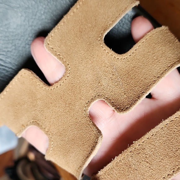 PROJECT CLOUD MAYVEN Sandals Slides Leather Suede Chestnut Size 11 - Picture 12 of 13